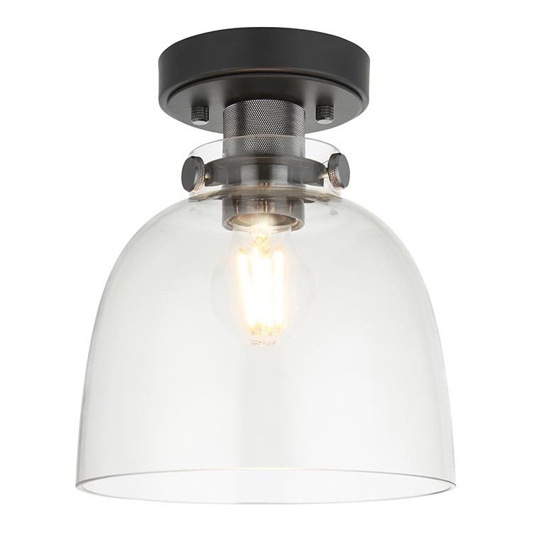 Endon 99106 - Griestu lampa URBAN 1xE27/10W/230V melna/caurspīdīga