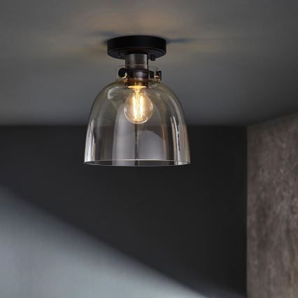 Endon 99106 - Griestu lampa URBAN 1xE27/10W/230V melna/caurspīdīga