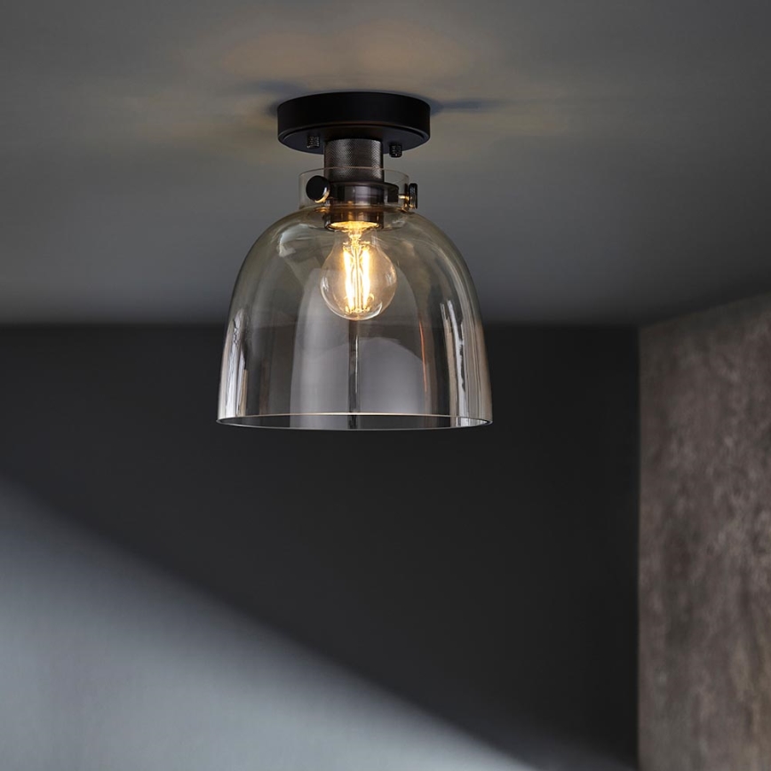 Endon 99106 - Griestu lampa URBAN 1xE27/10W/230V melna/caurspīdīga