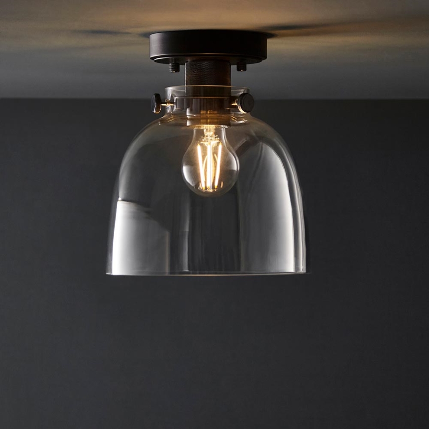 Endon 99106 - Griestu lampa URBAN 1xE27/10W/230V melna/caurspīdīga