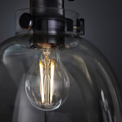Endon 99106 - Griestu lampa URBAN 1xE27/10W/230V melna/caurspīdīga