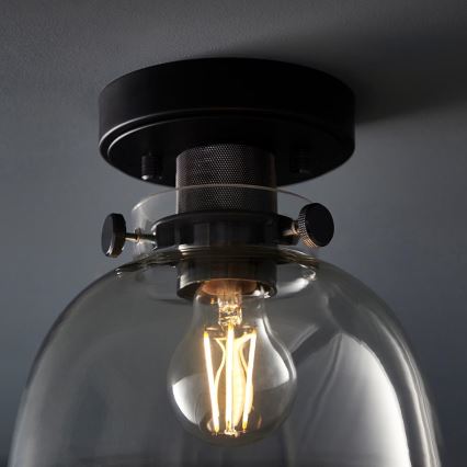 Endon 99106 - Griestu lampa URBAN 1xE27/10W/230V melna/caurspīdīga