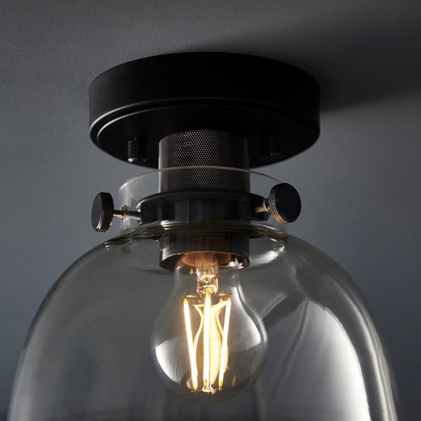 Endon 99106 - Griestu lampa URBAN 1xE27/10W/230V melna/caurspīdīga