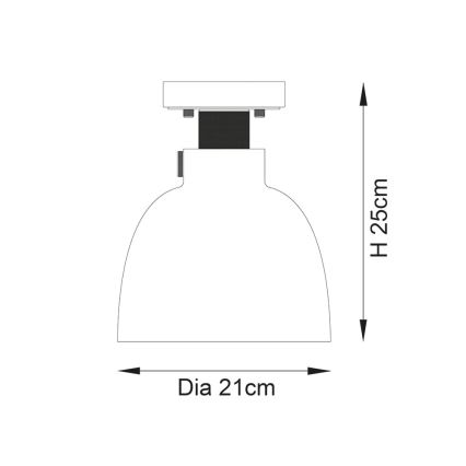 Endon 99106 - Griestu lampa URBAN 1xE27/10W/230V melna/caurspīdīga