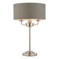 Endon 99149 - Galda lampa HIGHCLERE 3xE14/18W/230V pelēka/spīdīgi hromēts