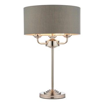Endon 99149 - Galda lampa HIGHCLERE 3xE14/18W/230V pelēka/spīdīgi hromēts