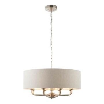 Endon 99152 - Lustra ar ķēdi HIGHCLERE 8xE14/40W/230V pelēka/matēts hroms