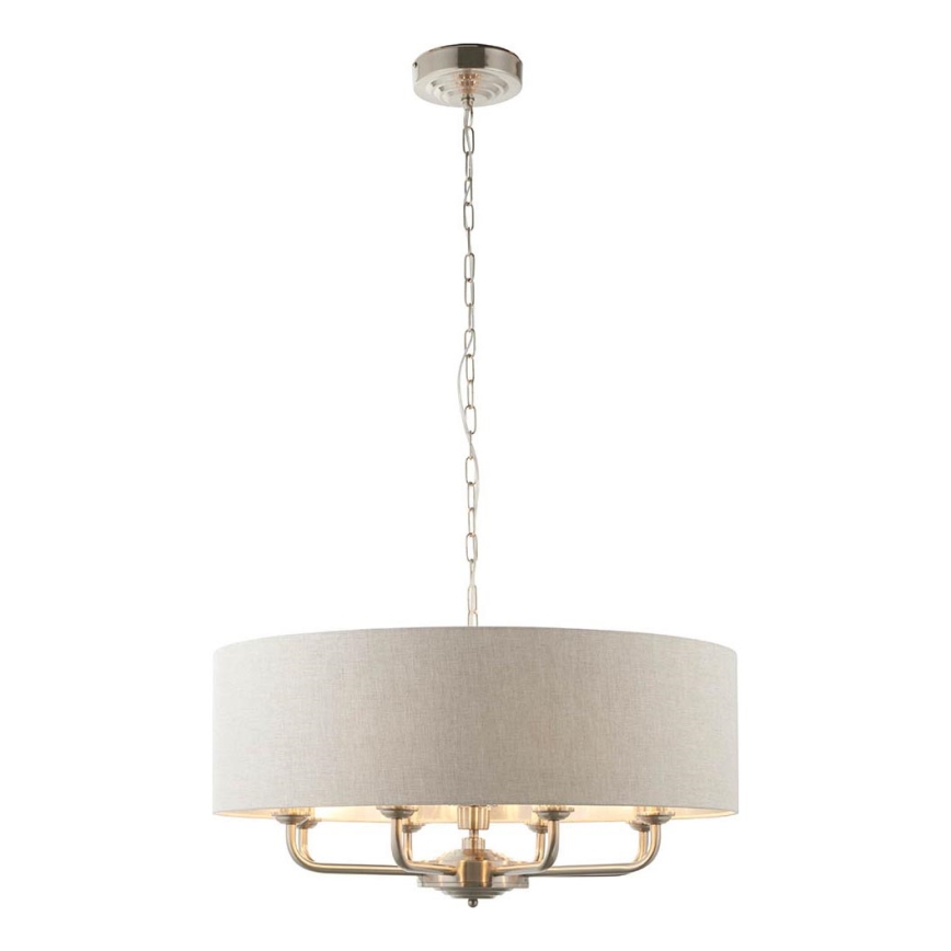 Endon 99152 - Lustra ar ķēdi HIGHCLERE 8xE14/40W/230V pelēka/matēts hroms
