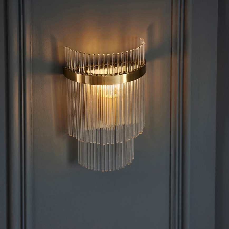 Endon 99168 - Sienas lampa MARIETTA 1xE14/6W/230V misiņš/caurspīdīga