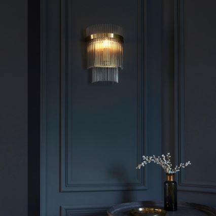 Endon 99168 - Sienas lampa MARIETTA 1xE14/6W/230V misiņš/caurspīdīga