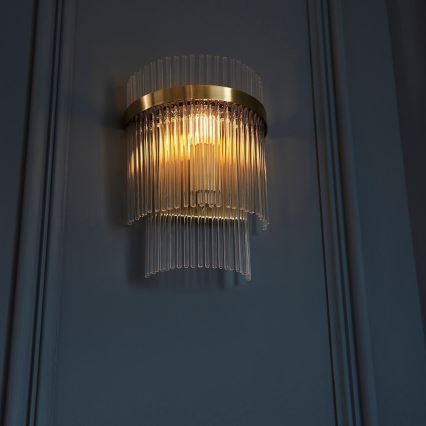 Endon 99168 - Sienas lampa MARIETTA 1xE14/6W/230V misiņš/caurspīdīga