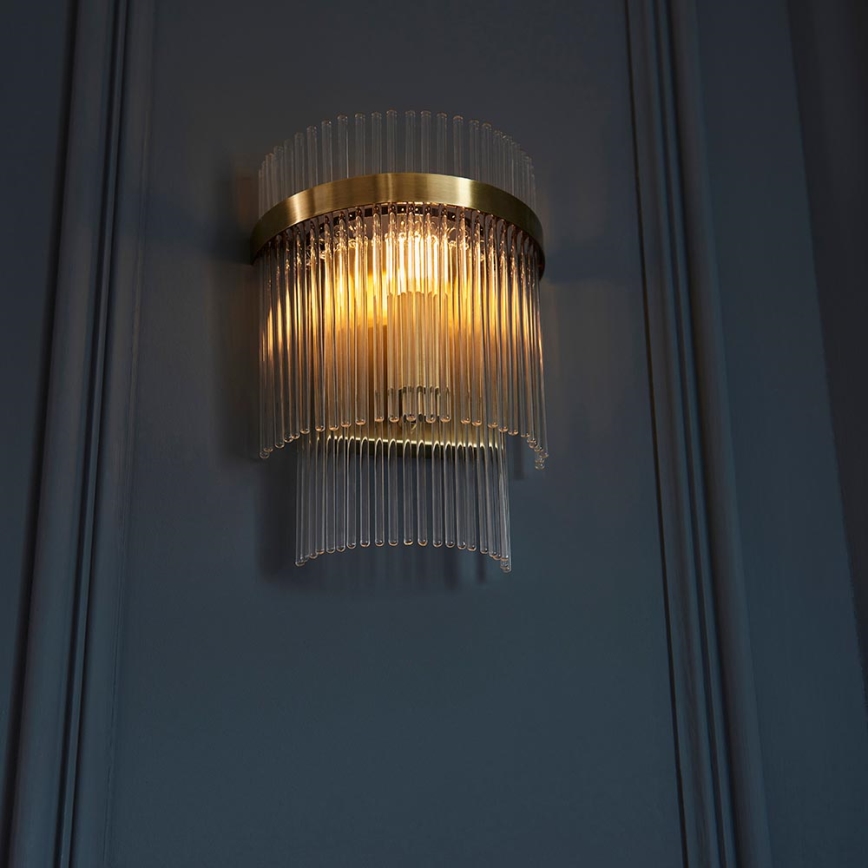 Endon 99168 - Sienas lampa MARIETTA 1xE14/6W/230V misiņš/caurspīdīga