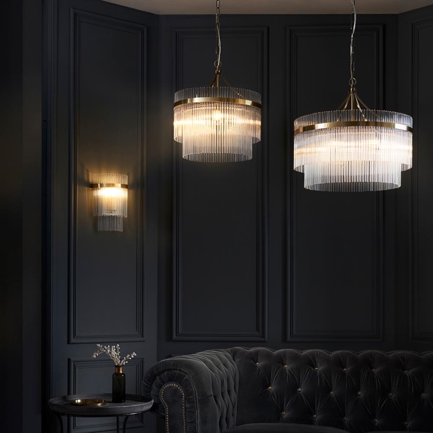 Endon 99168 - Sienas lampa MARIETTA 1xE14/6W/230V misiņš/caurspīdīga