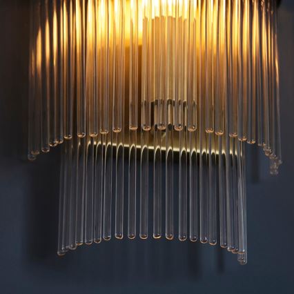 Endon 99168 - Sienas lampa MARIETTA 1xE14/6W/230V misiņš/caurspīdīga