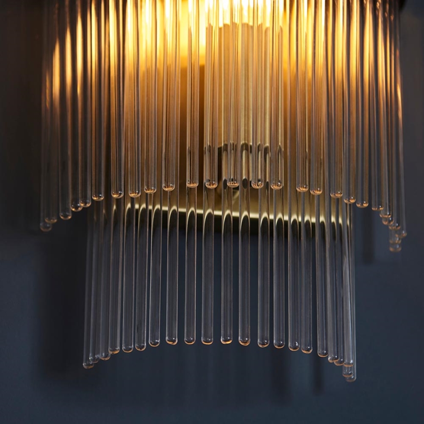 Endon 99168 - Sienas lampa MARIETTA 1xE14/6W/230V misiņš/caurspīdīga