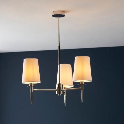 Endon 99455 - Griestu lampa uz stieņa 3xE14/6W/230V spīdīgs hroms/balts