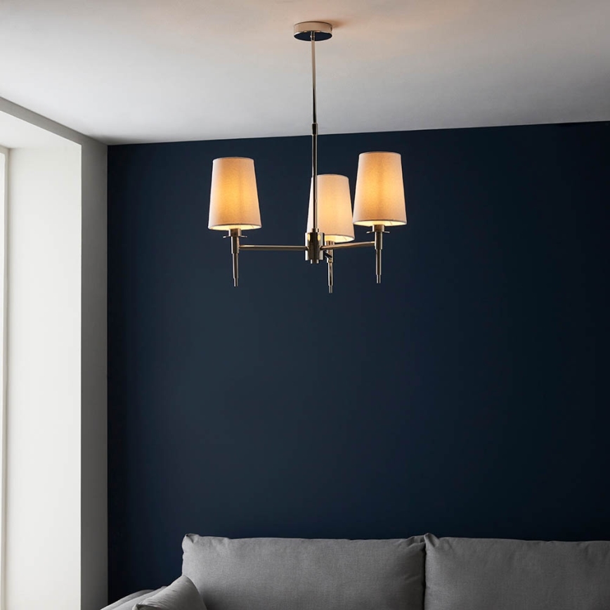 Endon 99455 - Griestu lampa uz stieņa 3xE14/6W/230V spīdīgs hroms/balts