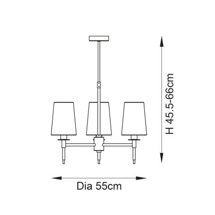 Endon 99455 - Griestu lampa uz stieņa 3xE14/6W/230V spīdīgs hroms/balts