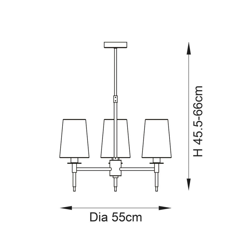 Endon 99455 - Griestu lampa uz stieņa 3xE14/6W/230V spīdīgs hroms/balts