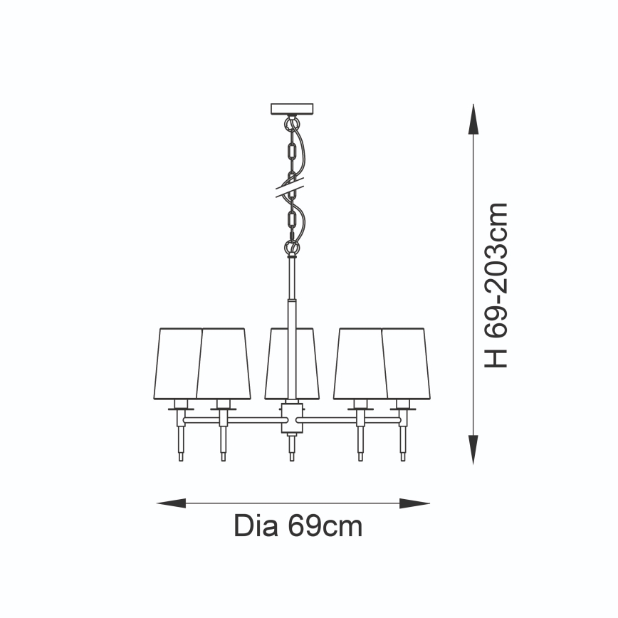 Endon 99458 - Lustra uz ķēdes 5xE14/6W/230V zelta/balta
