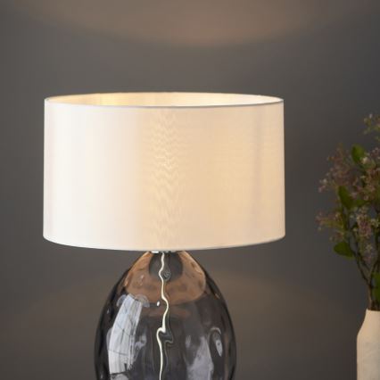 Endon 99581 - Regulējama galda lampa ERIN 1xE27/10W/230V krēmkrāsa/matēts hroms/dūmaina melna
