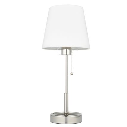Endon 99596 - Galda lampa 1xE27/10W/230V, balta ar spīdīgu hroma apdari