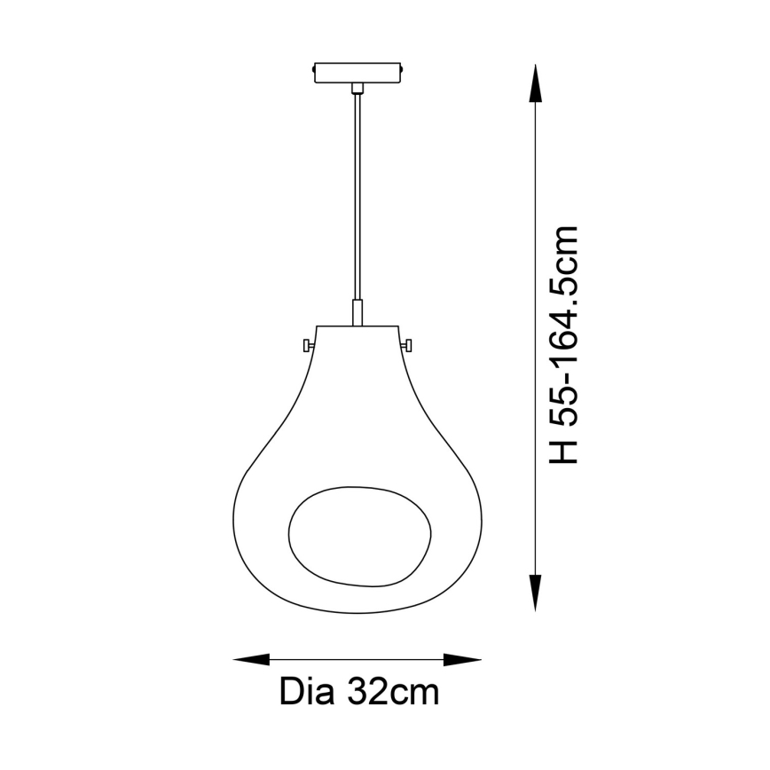 Endon 99788 - EUROPA pakaramā lampa uz kabeļa 1xE27/10W/230V, dūmaina melna
