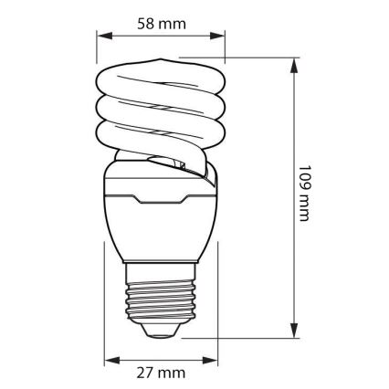 Enerģiju taupoša spuldze TORNADO E27/15W Philips 2700K