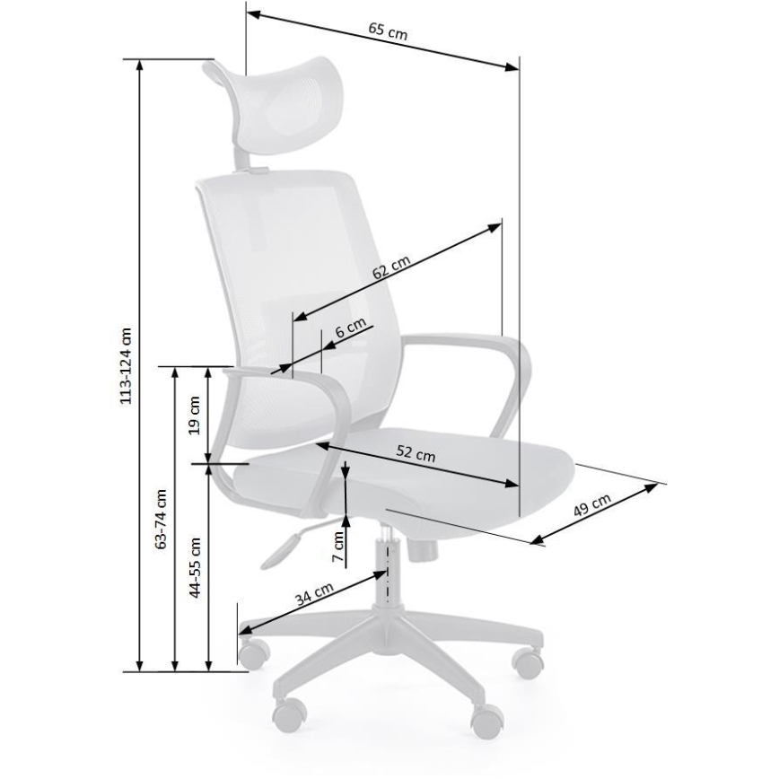 Ergonomisks biroja krēsls ARSEN pelēka