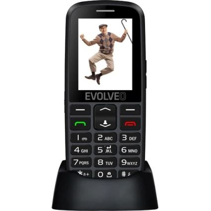 Evolveo - EasyPhone EG 2G mobilais tālrunis senioriem melns