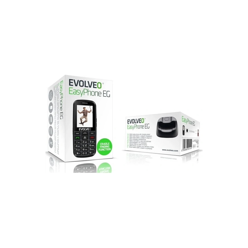 Evolveo - EasyPhone EG 2G mobilais tālrunis senioriem melns