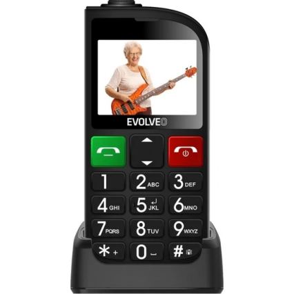 Evolveo - EasyPhone FL, mobilais tālrunis senioriem, melns