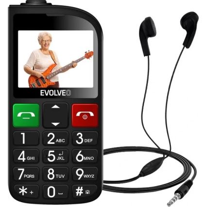 Evolveo - EasyPhone FL, mobilais tālrunis senioriem, melns