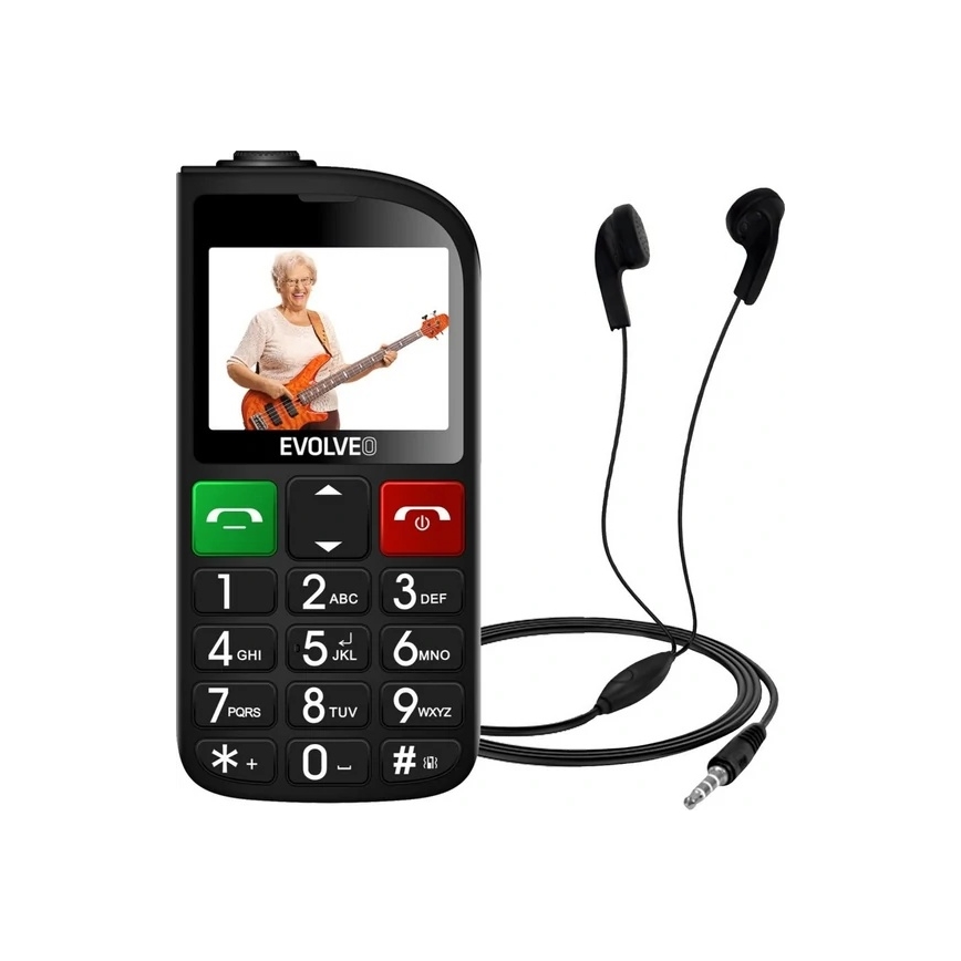 Evolveo - EasyPhone FL, mobilais tālrunis senioriem, melns