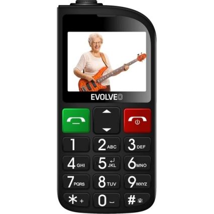 Evolveo - EasyPhone FL, mobilais tālrunis senioriem, melns