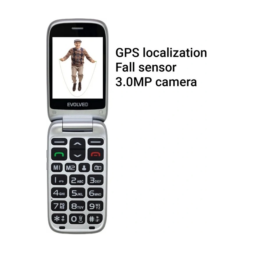 Evolveo - EasyPhone FS, klapveida mobilais tālrunis 2.8 sarkans