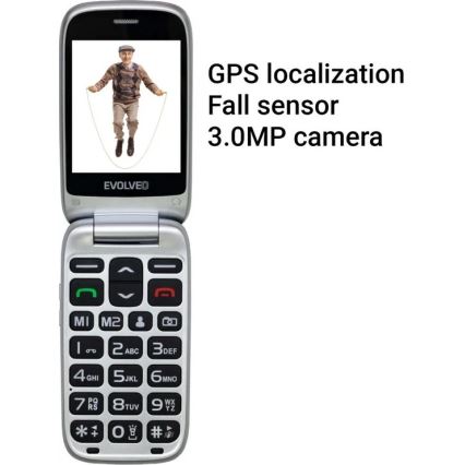 Evolveo - EasyPhone FS, salokāms mobilais tālrunis 2.8, melns