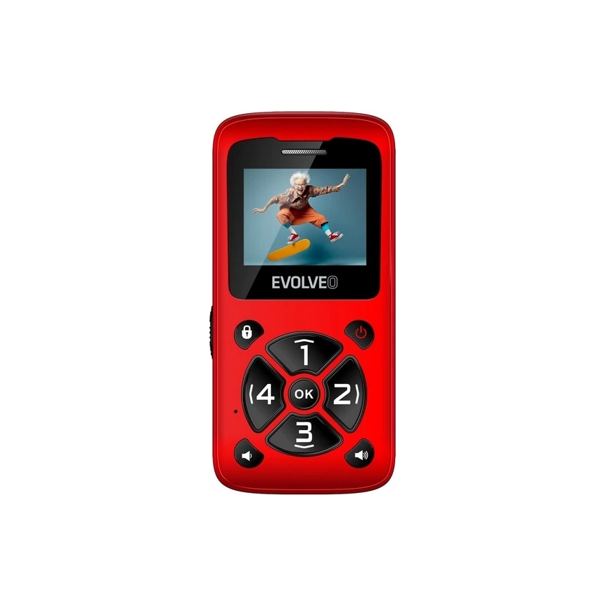 Evolveo - EasyPhone ID sarkans mobilais tālrunis senioriem
