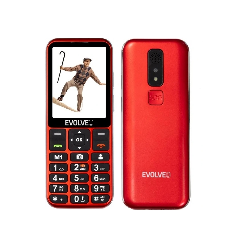 Evolveo - EasyPhone LT, 4G mobilais tālrunis senioriem, sarkans