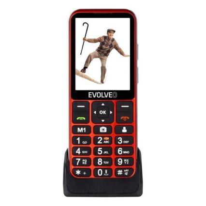 Evolveo - EasyPhone LT, 4G mobilais telefons senioriem sarkans