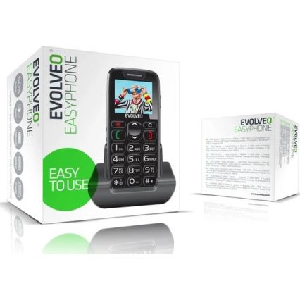 Evolveo - EasyPhone, mobilais tālrunis senioriem, melns