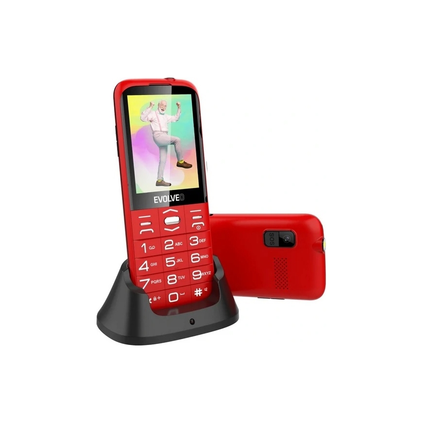 Evolveo - EasyPhone XO mobilais tālrunis senioriem, sarkans