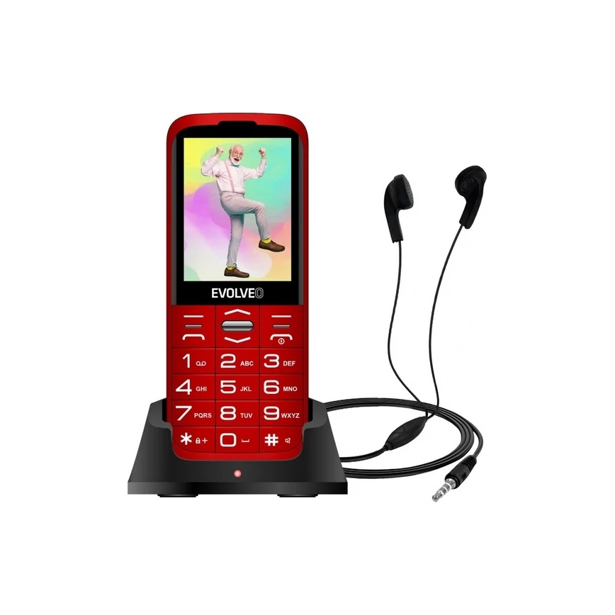 Evolveo - EasyPhone XO mobilais tālrunis senioriem, sarkans