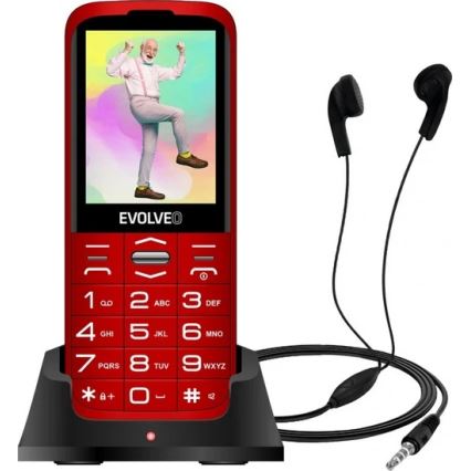Evolveo - EasyPhone XO, sarkans mobilais tālrunis senioriem
