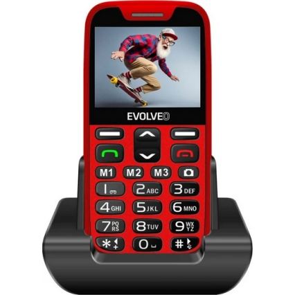 Evolveo - EasyPhone XR 4G mobilais telefons senioriem, sarkans