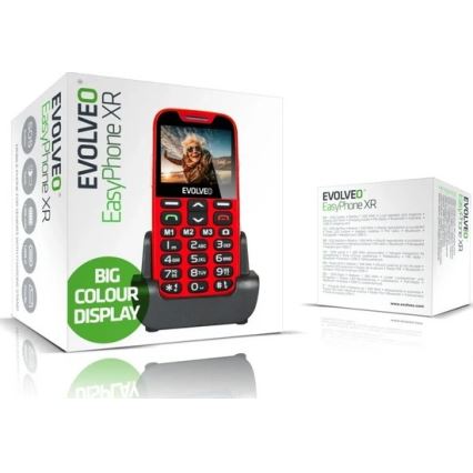 Evolveo - EasyPhone XR 4G mobilais telefons senioriem, sarkans