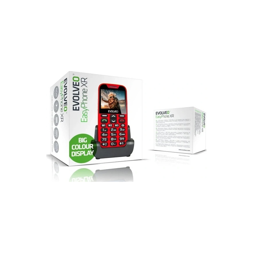 Evolveo - EasyPhone XR 4G mobilais telefons senioriem, sarkans