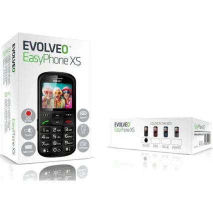 Evolveo - EasyPhone XS, mobilais tālrunis senioriem, melns