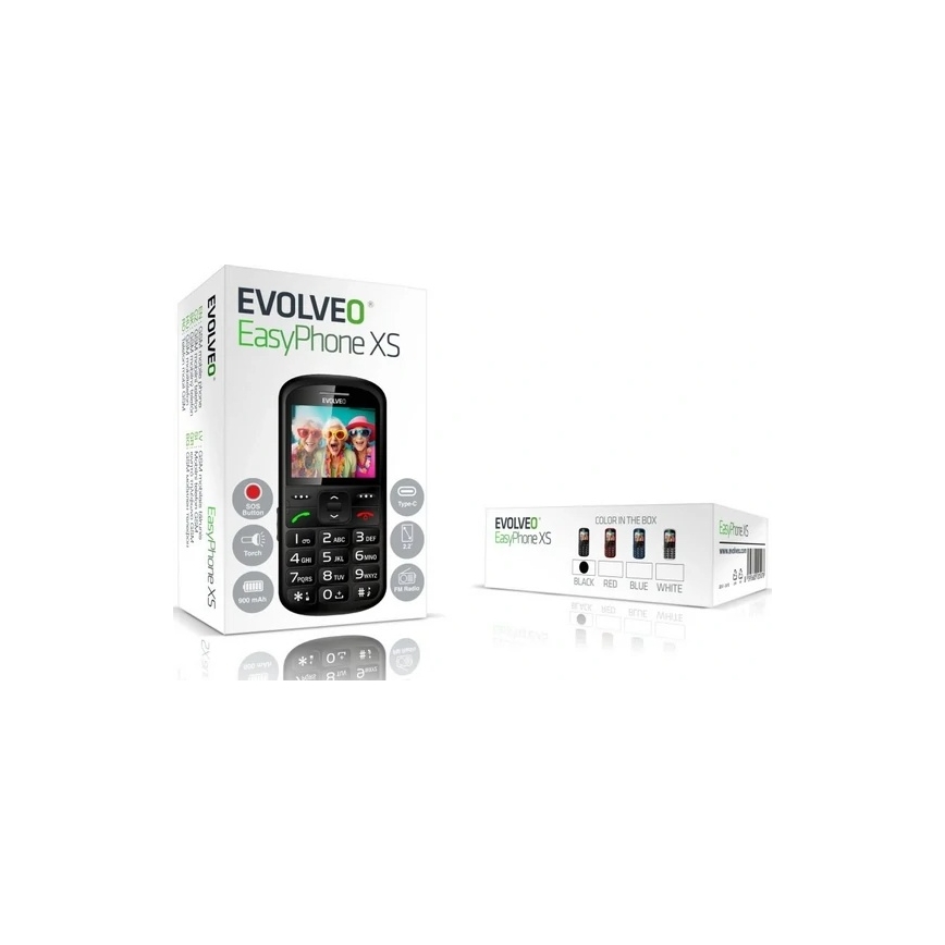 Evolveo - EasyPhone XS, mobilais tālrunis senioriem, melns