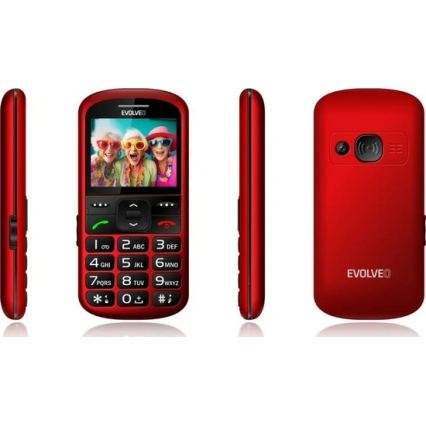 Evolveo - EasyPhone XS, mobilais tālrunis senioriem, sarkans